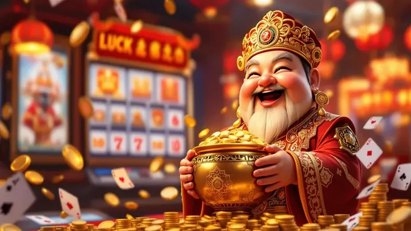 Layar permainan slot dengan reel dan simbol bonus